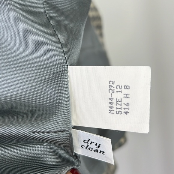 Vintage Miss Pendleton  Gray Virgin Wool Houndstooth Blazer Sz 12 - Picture 10 of 10